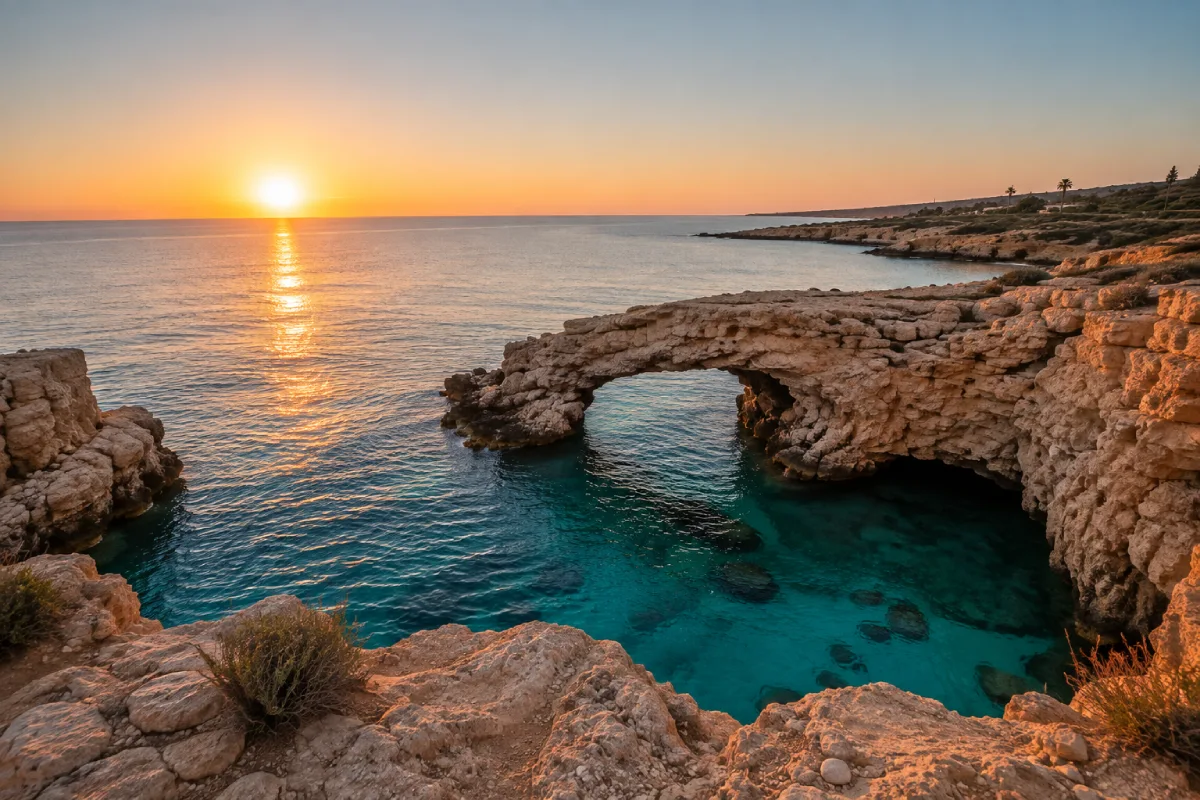Kamara tou Koraka sea arch at Cape Greco, Cyprus – a stunning location for a luxury marriage proposal.